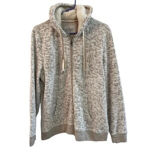 SOHO Neutral Animal Print Women’s Textured Hoodie Plus Size XXL